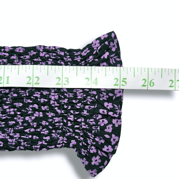 NWT Barbour Midhurst Mock Neck Smocked Ditsy Floral Blouse Sz. 8 Purple Black - Picture 12 of 12